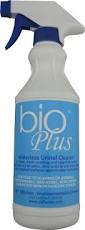 White spray bottle with a blue label reading 'bioPlus' and a blue trigger nozzle.